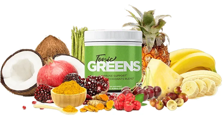 Tonic Greens 6-in-1 immune support superfood powder — 132 g tub, 30 servings